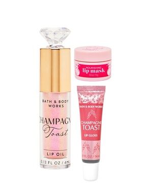 NEW 3-Pc Bath & Body Works CHAMPAGNE TOAST Lip Care Collection Bundle